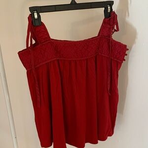 BCBGirls Quilted Red Sleeveless Blouse